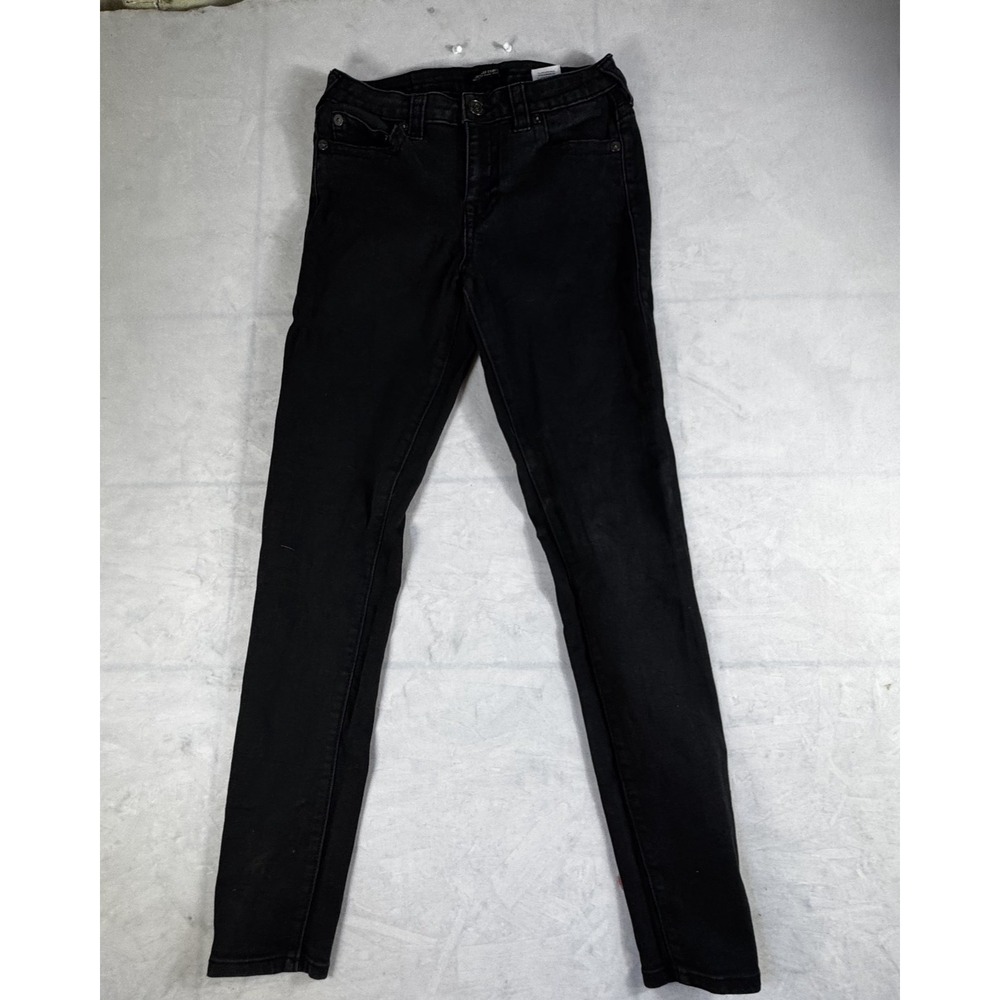 True Religion Womens Jennie Curvy Super Skinny Jeans Black Denim Mid Rise 28